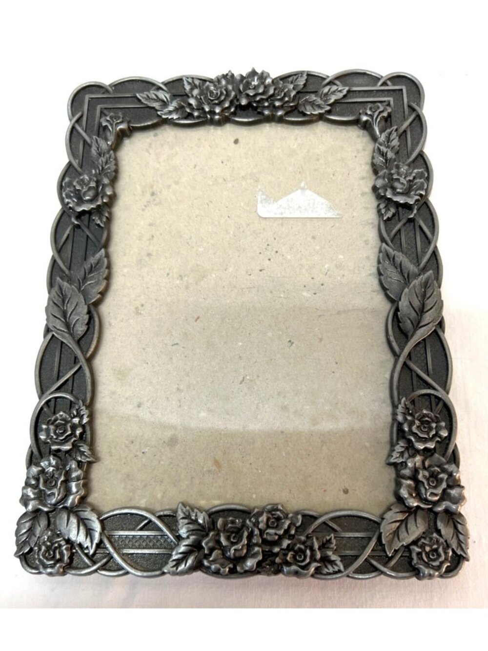 Vintage Ornate Pewter Grey Metal Rose Vine Photo 5'' x 7'' Frame